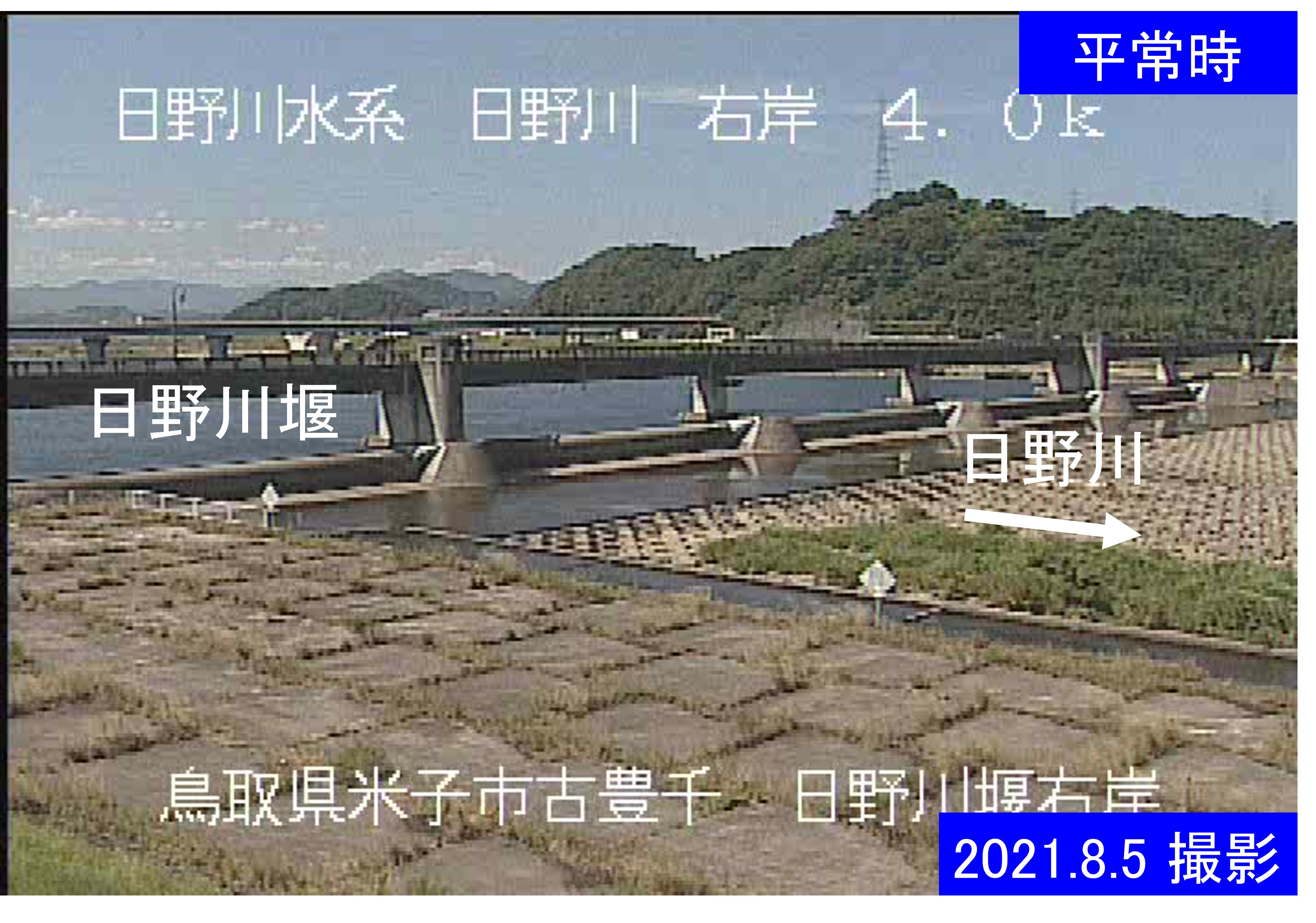 日野川堰右岸(通常の水位)